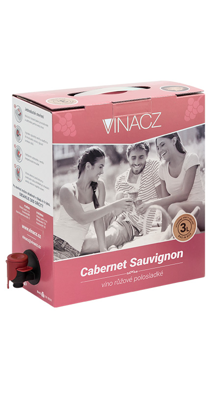 Cabernet Sauvignon rosé – polosladké (BiB 3l)